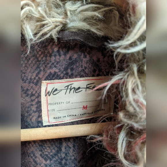 Free People Cardi Plaid Faux Fur Long Shag Coat, M - Picture 5 of 5